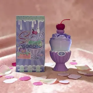 Cute Ice Cream Sundae Perfume for Women Purple 100ml - Exotic Fruity Floral Scent, Juicy Sweet Notes, Premium Middle Eastern Fragrance for Her