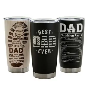 Best Dad Ever Nutrition Facts 20oz Tumbler, Stainless Steel Vacuum Insulated Portable Travel Mug Coffee Thermal Cup, Father's Day Gift