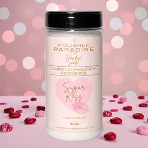 Polished Paradise Co 16 Oz Pink Sugar Kiss Carpet & Upholstery Deodorizer Valentine's Day Holiday Scent Powder for Rugs Textiles Fragrance Household Scents Deodorizing