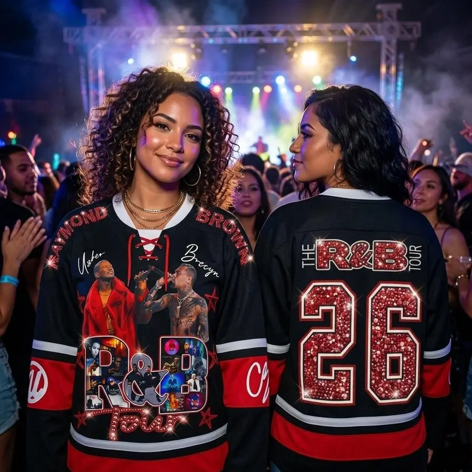 R&B Tour Jersey — Glitter & Bling Edition - Personalized 3D Sleeveless Vintage Sports Shirt, Music Lover Gift, Concert Outfit