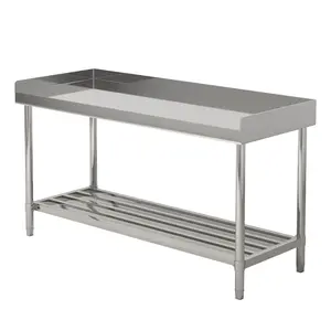 48" x 24" NSF Stainless Steel Work Table with Backsplash, Adjustable Undershelf, Heavy Duty Prep Table for Commercial Kitchen, Restaurant, Home, Hotel