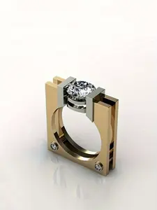 Retro Personalized Square Ring - Punk Style Alloy Jewelry with Cubic Zirconia Rings, Unisex Halloween Gifts, Daily Clothing and Party Accessories