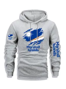 1PCS Hoodie Marshall Islands Multi-position Printing Men's Printed Hoodie Autumn and Winter Casual Regular Fit Long-sleeved Hoodie Sweatshirts, Fashionable Daily Wear Clothing