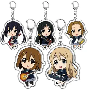 Anime K-ON! Kawaii Cartoon Tainaka Ritsu Character Acrylic Keychain Cute Students Key Ring Jewelry Accesorios Toys Gift for Fans