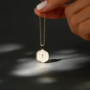 SOULARA Cross Necklace 14K Gold Plated | Enamel Cubic Zirconia | Hypoallergenic Brass | Christian Church & Daily Wear | US Warehouse Fast Ship | Valentine's Gift for Her