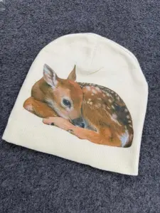 Spring Autumn Street Style Unisex Deer Print Hat, Colorblock Design, Loose-Fitting, Versatile Accessory, Multiple Options Available, Graphic Hat