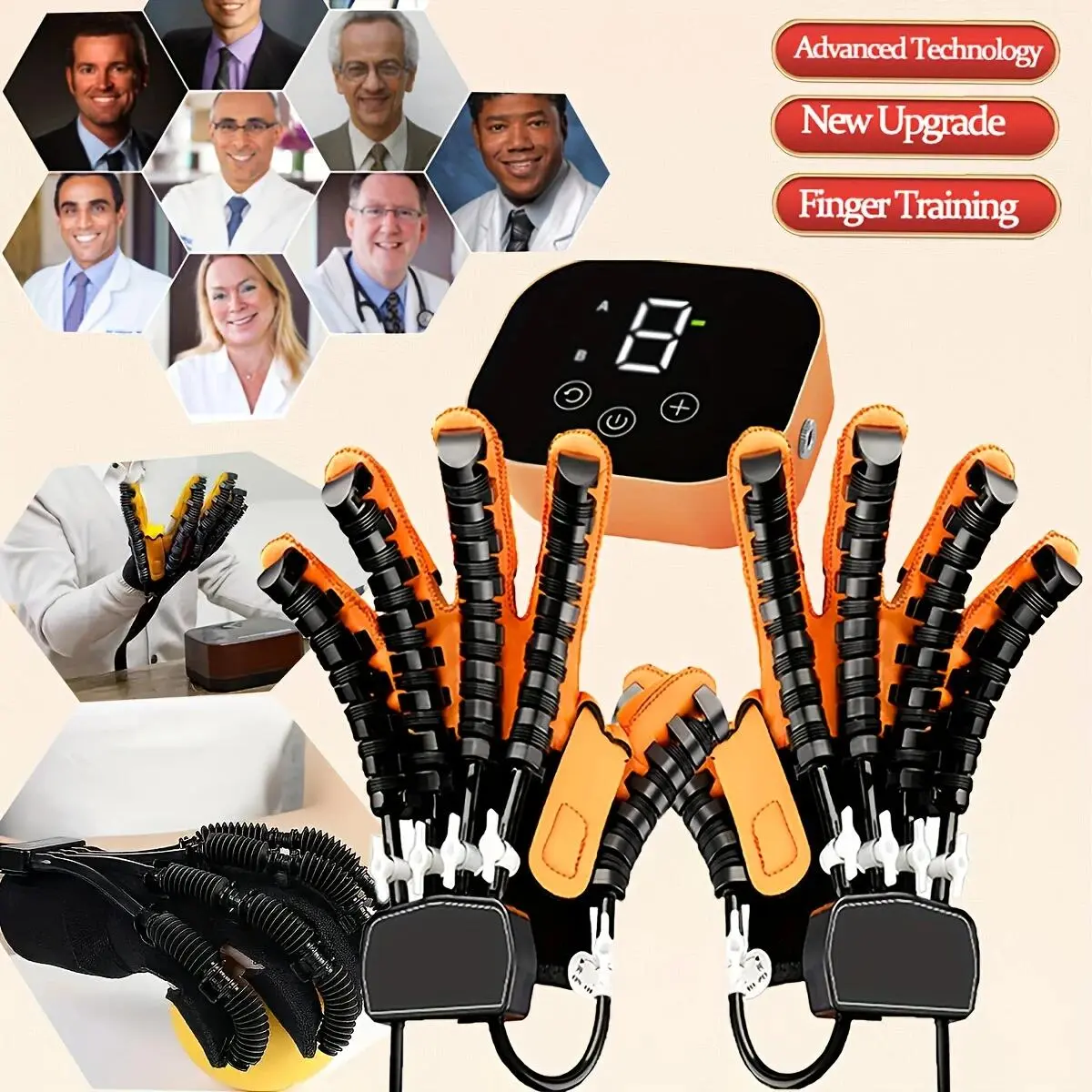 Smart Hand Rehabilitation Robotic Glove with Finger Exerciser - Motorized Hand Relax Device, Adjustable Speed Control & USB-Powered for Elderly & Middle-Aged Adults - Ideal Gift for Hand Dexterity Improvement, Muscle Strength Training