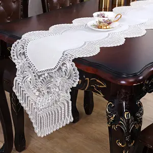 Elegant Embroidered Rectangular Lace Table Runner, Coffee Table Decoration, Room Decor, Picnic Party Table Runner, 1pc Model 2419
