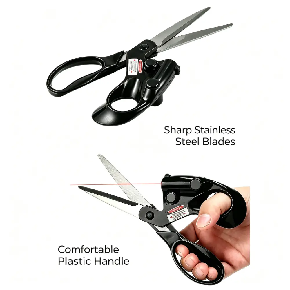 1pc Laser-Positioning Tailor Scissors with Anti-Slip Comfortable Handle - Precise, Multifunctional Cutting Tool for DIY Sewing, Patchwork (Fabrics, Leather, Paper) - Indoor Recreation Home & Office Use