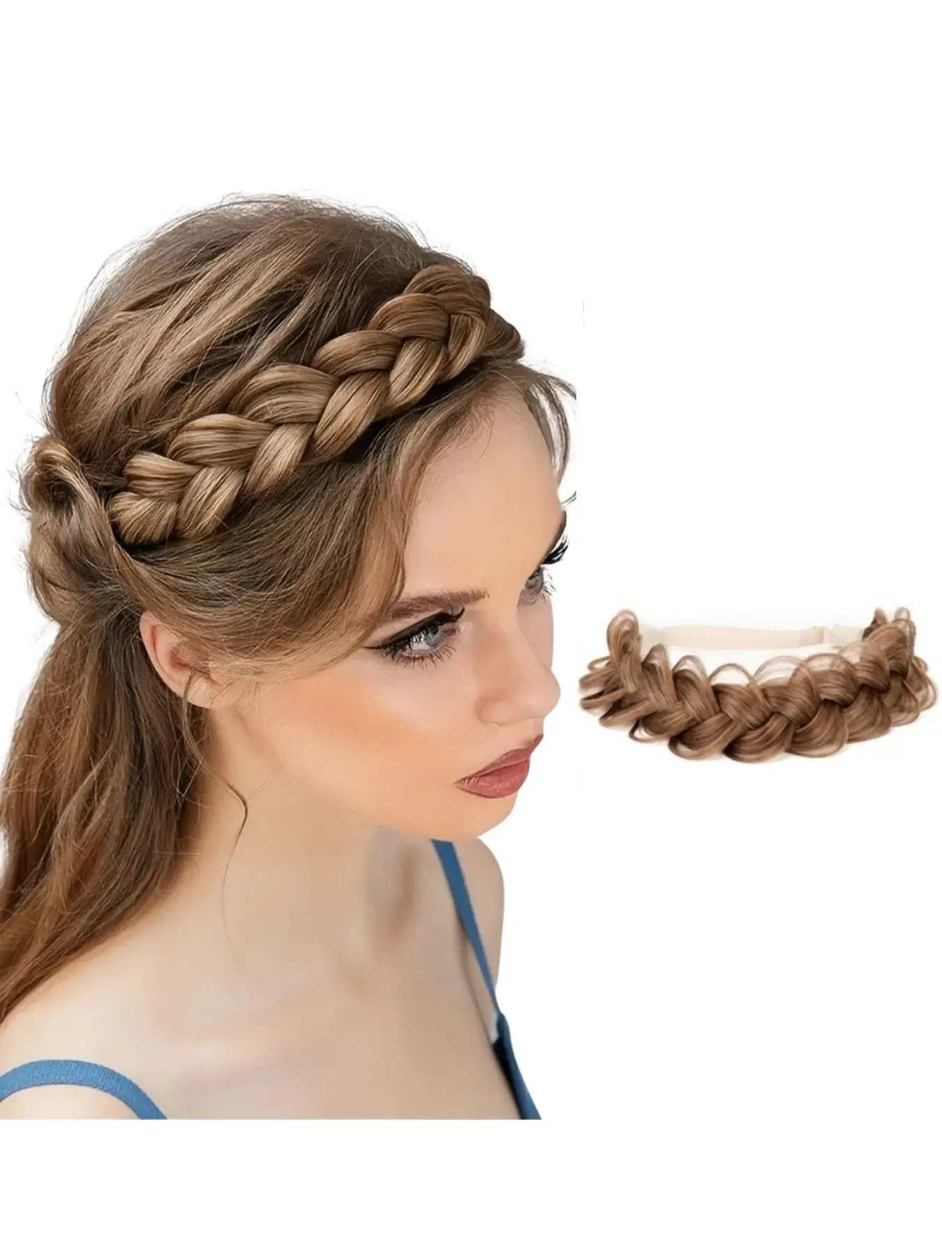 Fishbone Braid Braided Wig Band, Soft Fashion Headbands, Adjustable Headband, Accessory for Braids, Comfortable Fit, Ideal for Daily Use, Hair Braid Headband, Hair Styling Headband