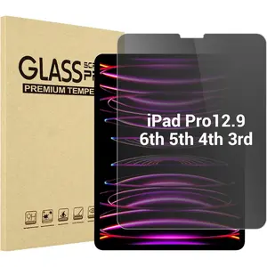 1 Pack Privacy Screen Protector for iPad Pro 12.9 6th 5th 4th 3rd 2022 2021 2020 2018, Anti-Spy Tempered Glass Film Guard for iPad Pro 12.9" 6 5 4 3 Generation