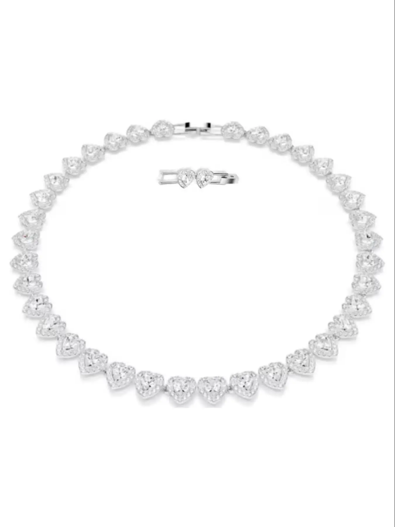 2026 Fashion Jewelry Party New Arrival Heart Necklace, Shiny High-Quality Tennis Ball Shape Silver Color Necklace, Birthday Gift Jewelry, Luxury Holiday Gift for Women 5720857