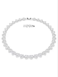 2026 Fashion Jewelry Party New Arrival Heart Necklace, Shiny High-Quality Tennis Ball Shape Silver Color Necklace, Luxury Holiday Gift for Women 5720857