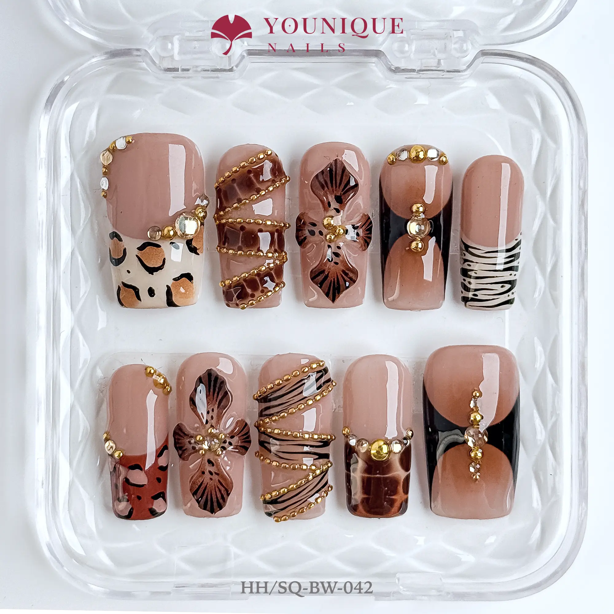 Younique Nails | 10PCS 100% Handmade Press-On Nails | Reusable Colorful Art
