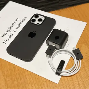 5 Piece Set Fashion Phone Case Design, Protective Charger Head Cover, Cable Protector, Storage Rope, Anti-Drop Tpu Protection Shockproof for iPhone Accessories