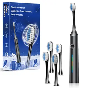Electric Toothbrush with Soft Bristles, Automatic Deep Cleaning for Adults, 4/8 Brush Heads, Men & Women Dental Care Tool, Rechargeable Electronic Toothbrushes