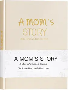 Mom's Life Story Journal Family Keepsake Book Linen Hardcover for Mom to Share Her Memories, with 250+ Prompt Questions Book  for Birthday Mother's Day Christmas (Beige)