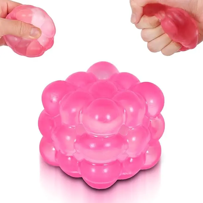 Ice Cube Squishy Fidget Toy Squishy Cube,Slow Rising Squeeze Cubes Fidget Toy, Sensory Stress Relief Toy for Focus and Relax Hand Muscles, Soft Handheld Squeeze Cube for Desk Fidget (Pink)