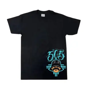505 Zia Homie Hookups Graphic Side Print T-Shirt Black Tee with Bold 505 Print for Casual Wear Unique Design Ideal for Stylish Outfits