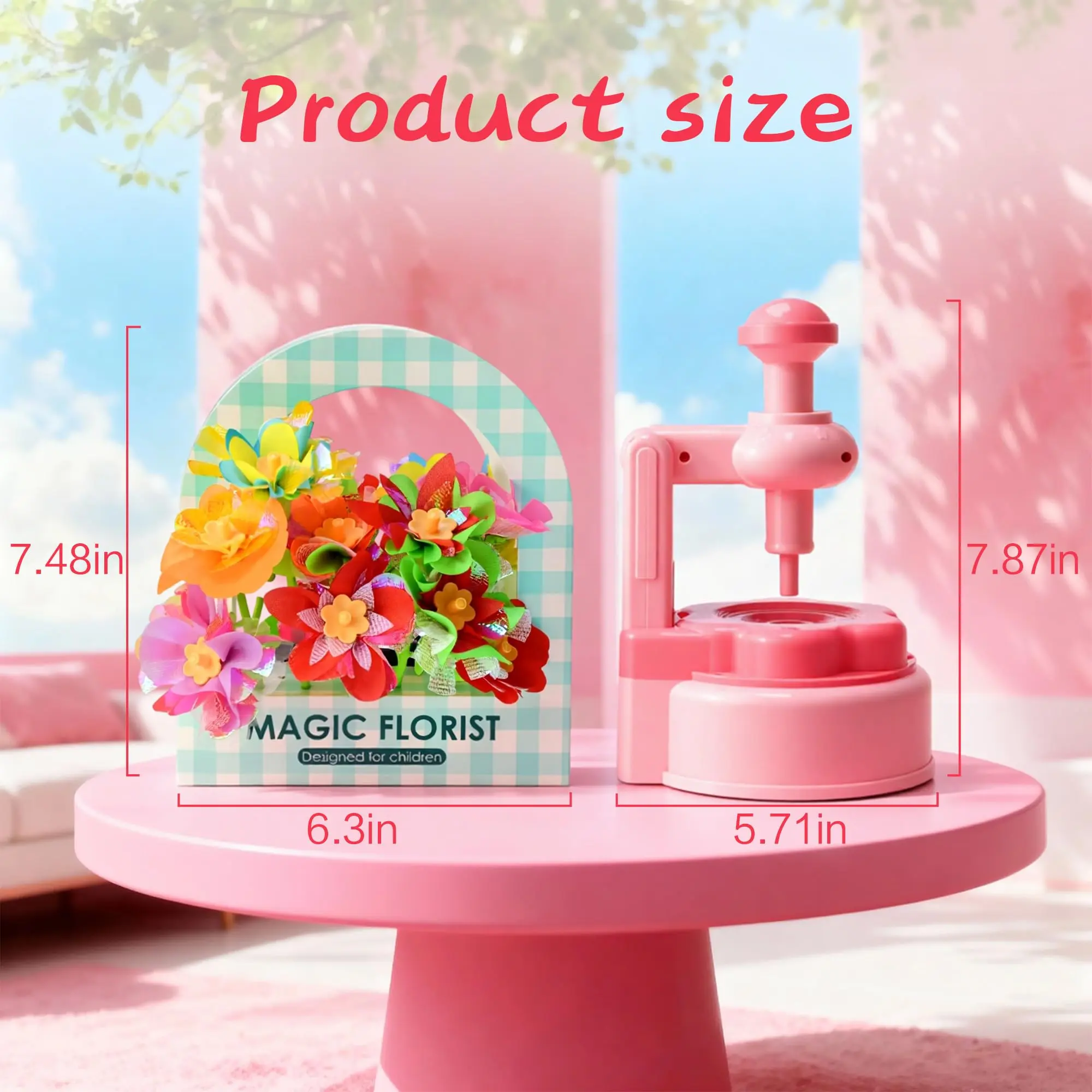 DIY Flower Bouquet Craft Kits, Arts and Crafts Flowers Market Toy for Kids, Birthday Gift for 4-10 Year Olds Girl Boy (Flower Craft Kits)