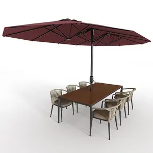 13FT Extra Large Double Sided Outdoor Umbrella for Patio Garden Pool
