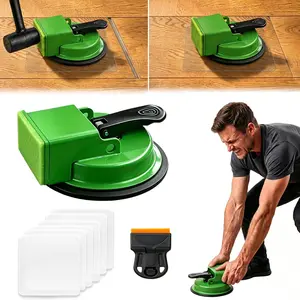 Floor Gap Fixer Tool With 6 count Sticky Pads, Heavy-Duty Floor Repair Suction Cup Tool For Gaps, Laminate Flooring Tools To Close Gaps, For Smooth Surface  Tile Hardwood Floors Gaps (Green)