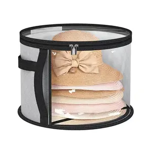 Hat Storage Bucket, Travel Hat Organizer, Stackable Round Brim Hat Bag, Ideal for All Hats, Prevents Damage, Affordable and Practical