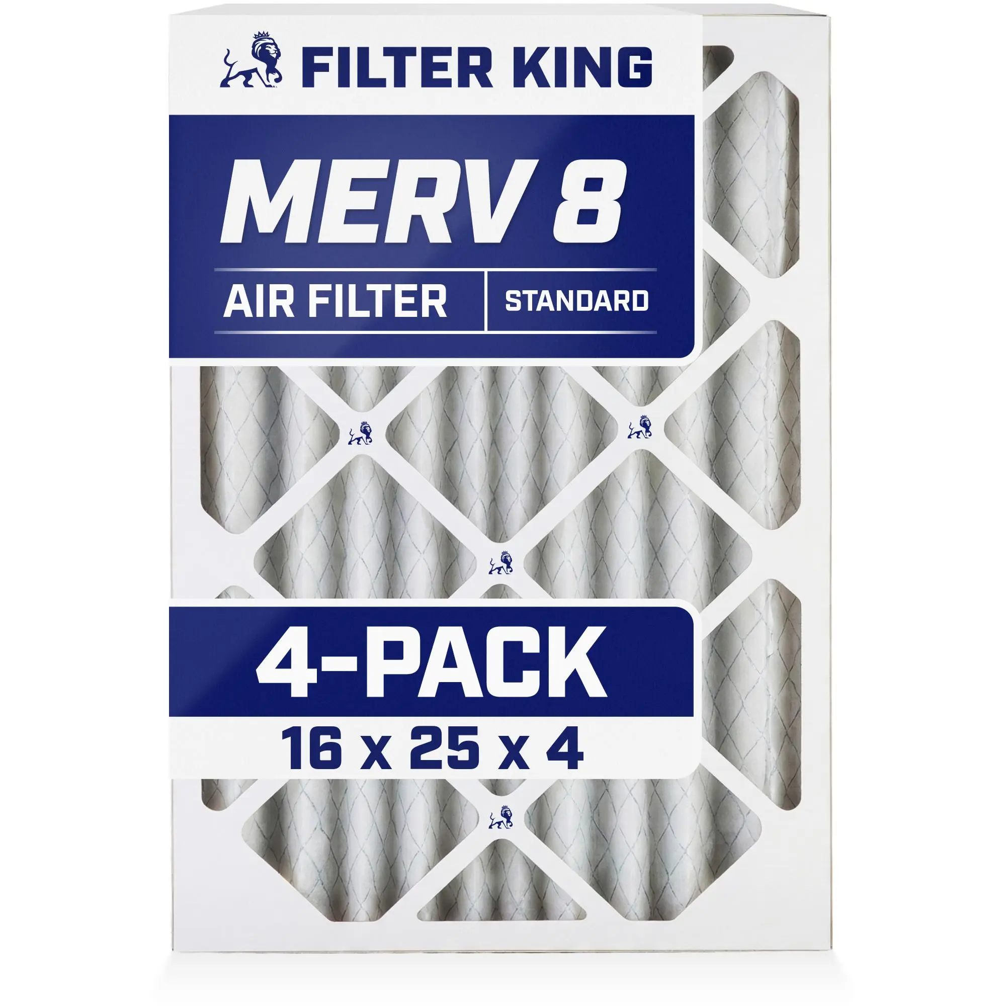 Filter King 16x25x4 Air Filter | 4-PACK | MERV 8 for Honeywell FC100A1029 | MADE IN USA | Actual Size: 15.5 x 24.5 x 3.75"