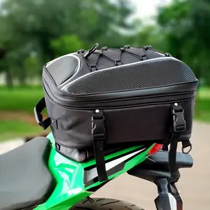 Motorcycle Tail Bag Waterproof Large Capacity with Reflective Strip, Easy Installation and Removal, Multi-Functional Storage Bag Motorcycle Accessories