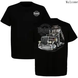 Men Retro Semi Truck T Shirt Heavy Loaded Slammin Gates Big Rig Trucker Tee Bold Trucking Culture Streetwear for Car Enthusiast