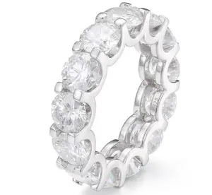 【#R62】D Color Synthetic Moissanite Wedding Rings For Women Men 925 Sterling Silver Hip Hop Jewelry Christmas Gift