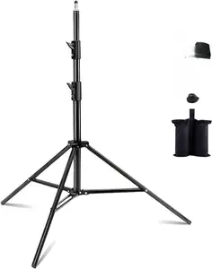 Heavy Duty Light Stand for Photography, 8.5ft High  Photo Video Tripod Stand with Clamp, Sandbag, Carry Bag & Screw Adapters - Max 15kg Load for Studio Strobe, Softbox, LED Video Light