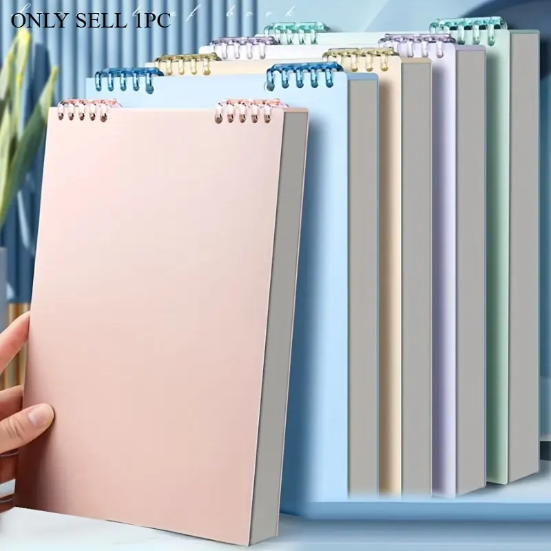 1/2pcs Minimalist Spiral Coil Notebook Journal - Thick, Lined & Grid Paper For College Students And Daily Office Use Stationery Office Supplies Journals For Writing