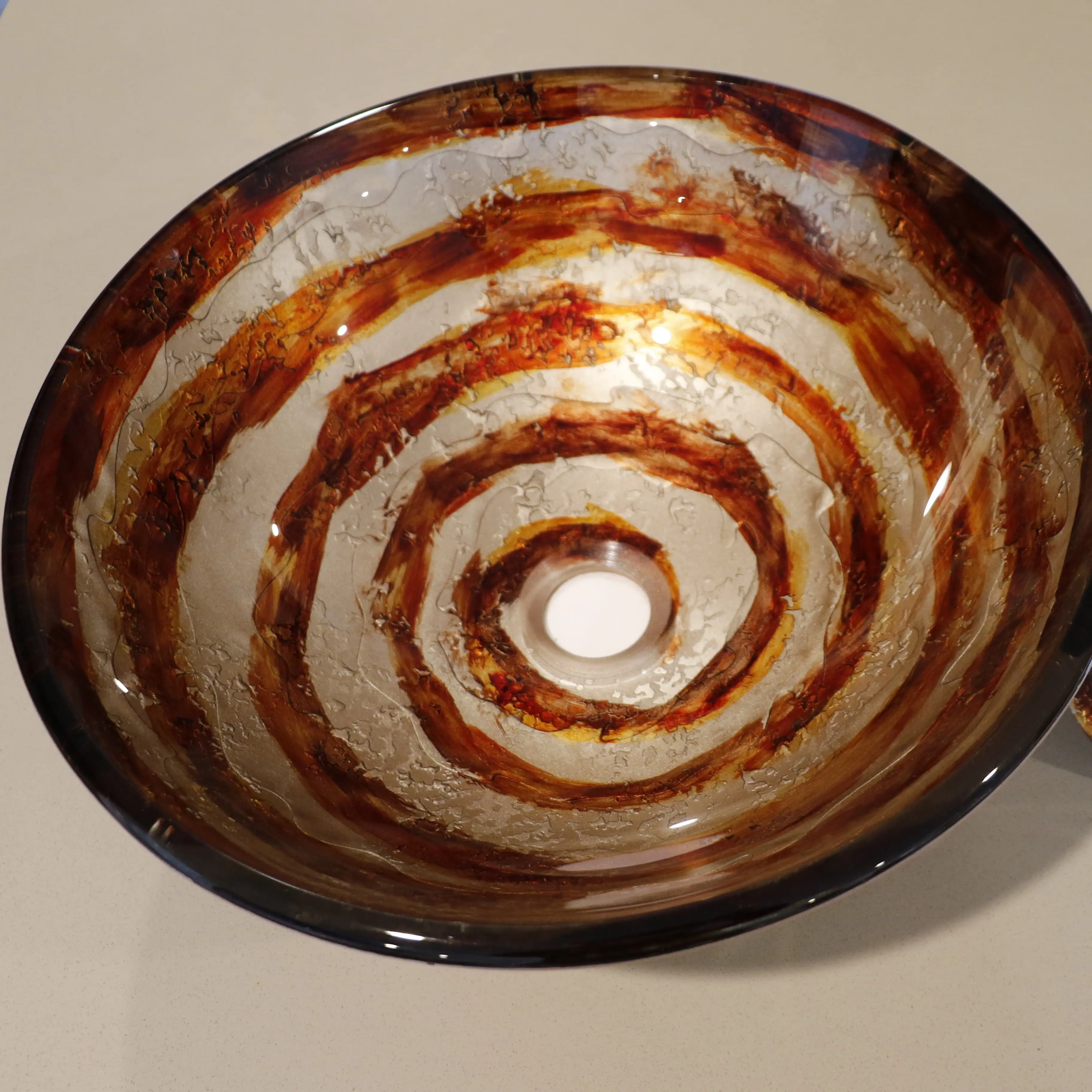 Bathroom Vessel Sink, Artistic Glass Bathroom Bowl Basin with Faucet