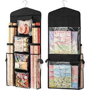 Wrapping Paper Organizer,Hanging Gift Wrap Storage Containers, Double-Sided Christmas Wrapping Paper Storage For Bedroom Closet, Behind The Door Storage, Gift for Dad