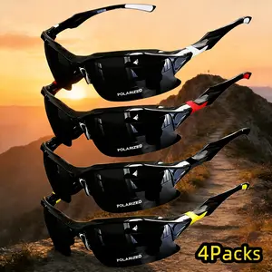 4-Pack Polarized Sports Sunglasses for Men and Women UV400 Windproof Outdoor Eyewear with Anti-Glare Lenses for Driving Fishing Running and Golf glasses gift