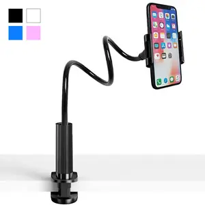 Flexible Goose Neck Phone Holder, Adjustable Desktop Clip-on Phone Stand, Phone Accessories Compatible with iPhone 14/13/12/11 Samsung S22 Gooseneck Phone Holder