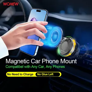 WONEW ZJ46 Manual Lock Suction Cup Vacuum Magnetic Phone Holder for Car Dashboard Display Window Multi-Function 360 Rotating Phone Mount Compatible with iPhone/Android（Better for Car Navigation）