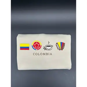 Colombia Embroidered Sweatshirts La Gran Colombia, La Selección, Los Cafeteros, El Acordeón Sweaters Crewneck Embroidery