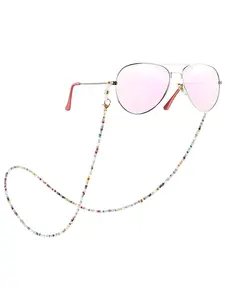 Artificial Crystal Beaded Sunglasses Chain, Fashionable Neck Strap for Sunglasses and Masks, Ideal for Summer Outings and Travel