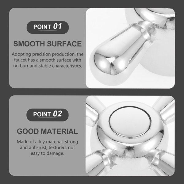 Zinc alloy cross faucet handle knob with installation screws, alloy replacement faucet set, suitable for kitchens, bathrooms, and bathtubs Zinc alloy cross faucet handle knob with installation screws, alloy replacement faucet set, suitable for kitchens, bathrooms, and bathtubs