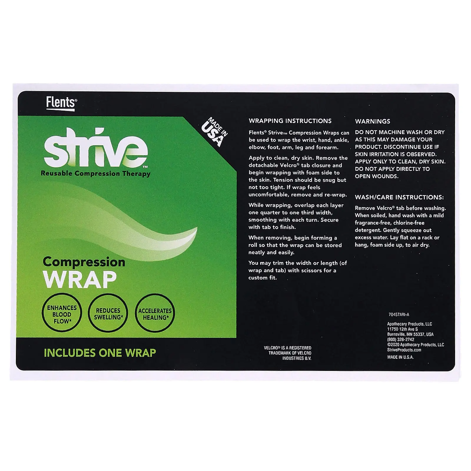 Strive Compression Wrap, Black, 1 Wrap