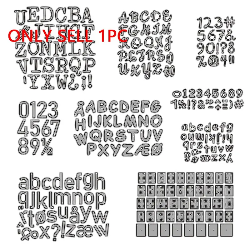 Digital Letter Series Metal Cutting Dies, Paper Card Making Scrapbook DIY Cards Album Craft Decorations, Metal Molds for Crafting