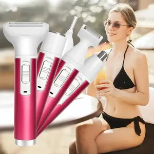 5 in 1 Electric Hair Remover, Rechargeable Hair Removal Tool, Nose Hair Trimmer, Eyebrow Trimmer, Leg Hair Trimmer, Shaver Head, Rechargeable Shaver Machine, Cordless Body Shaver, USB Rechargeable Shaver, Hair Trimmer and Cleaning Brush Kit