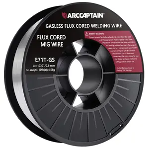 ARCCAPTAIN Flux Core Welding Wire .030'',  .035'' E71T-GS 030"/035'' Flux Core Welding Wire Gasless Low Splatter 10Lbs Mig Welding Wire Mild Carbon Steel Compatible With Lincoln Miller Forney Harbor Welder 4.5KG
