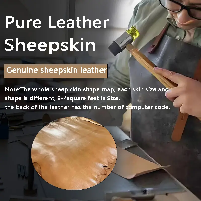 Imported Top Grain Brown Swift Sheepskin Leather - 0.8-1.0mm Durable & Long-Lasting DIY Leathercraft Material for Wallets, Card Holders, Bags & DIY Leather Crafting Projects