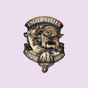 Military Bulldog Sticker, Devil Dog Decal, Tactical Dog Vinyl Sticker, Army Style Animal for Laptop Car