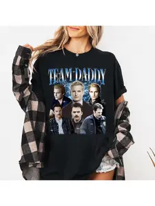 Team Daddy Twilight Vintage Movie Saga Short Sleeves Round Neck Print Cotton T-shirt 2025 Summer Men Women Lady Retro Y2K Casual Tops For Couple