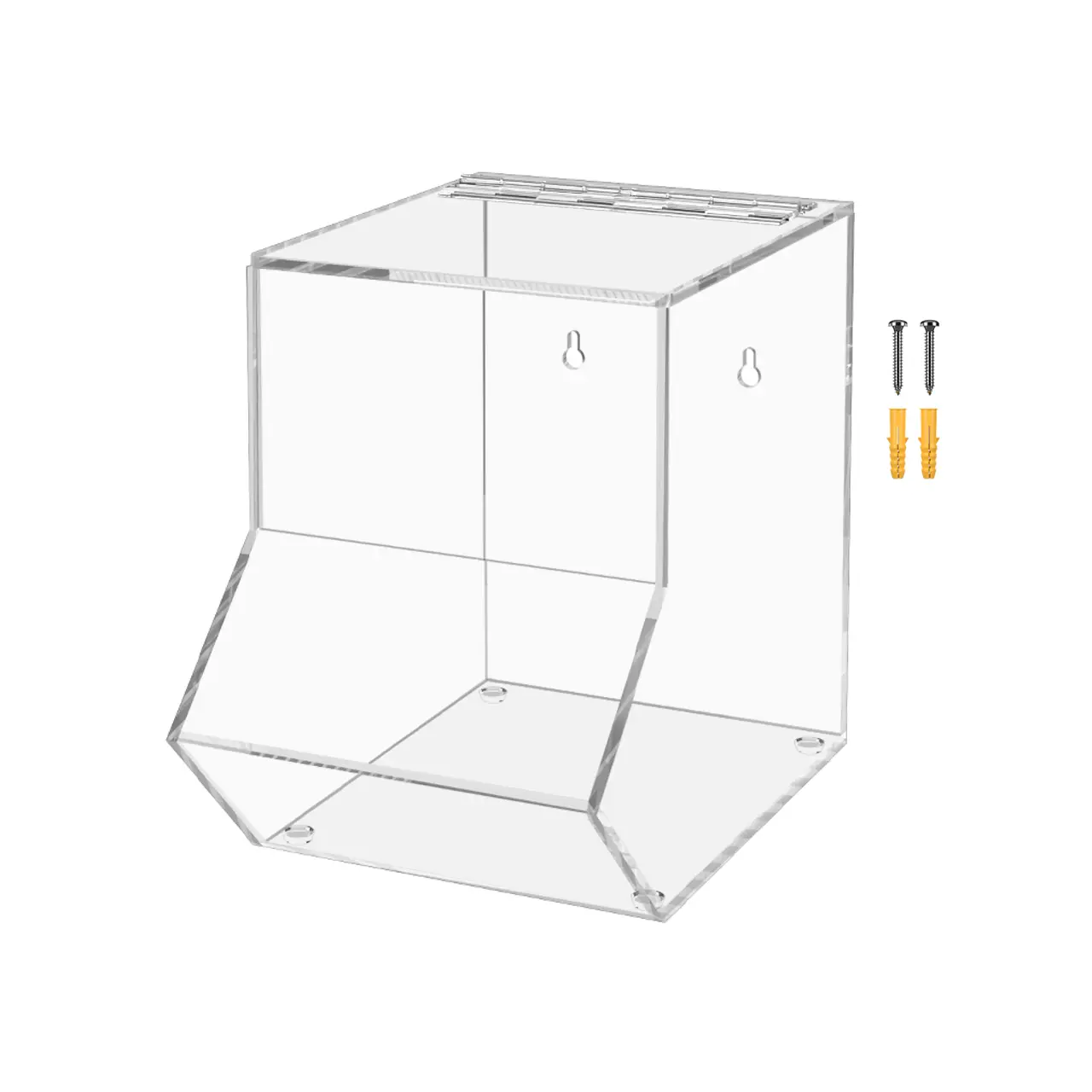 Clear Dispenser Drop Bin for Retail Medical Facility 6.5" x 9" Wall or Counter Storage Display Acrylic Candy Container Display Box by 321 Plastics