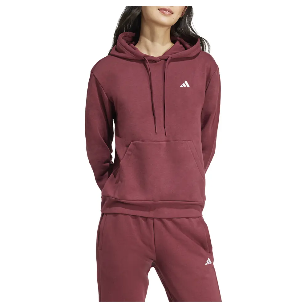 adidas Womens Essentials Small Logo Feel Cozy Hoodie Training Casual Outerwear Casual - Red